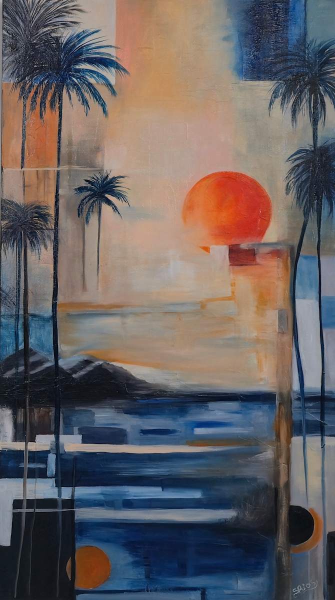 Serenity at Sunset by Shannon Rios  Image: Painting and the Poem 