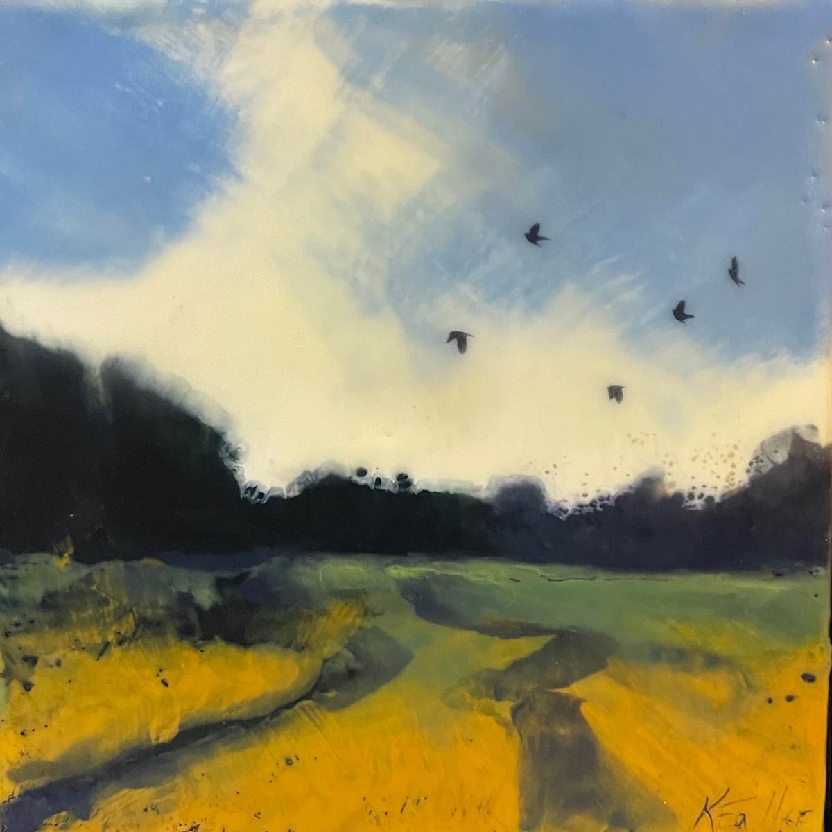 Crossing to the trees by Karen Faller 