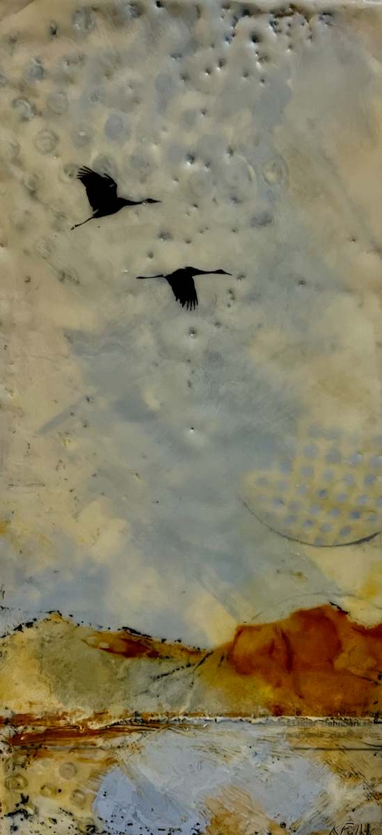 Cranes above by Karen Faller 