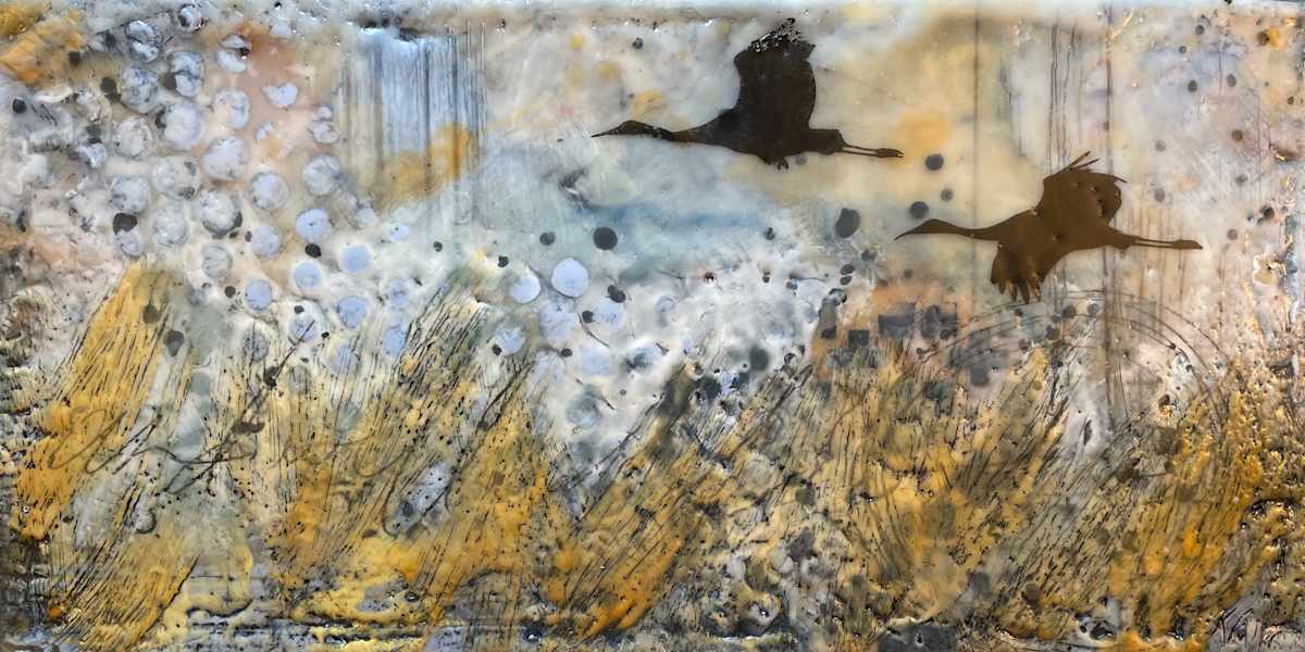 Windy landing by Karen Faller 