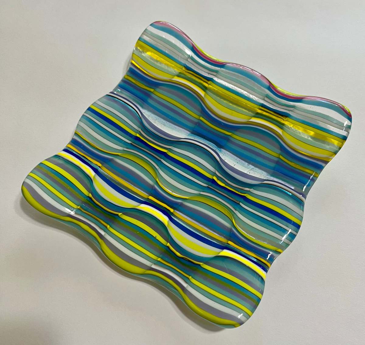 optics 6" square dish by Julie Root Sawyer, Image 1.