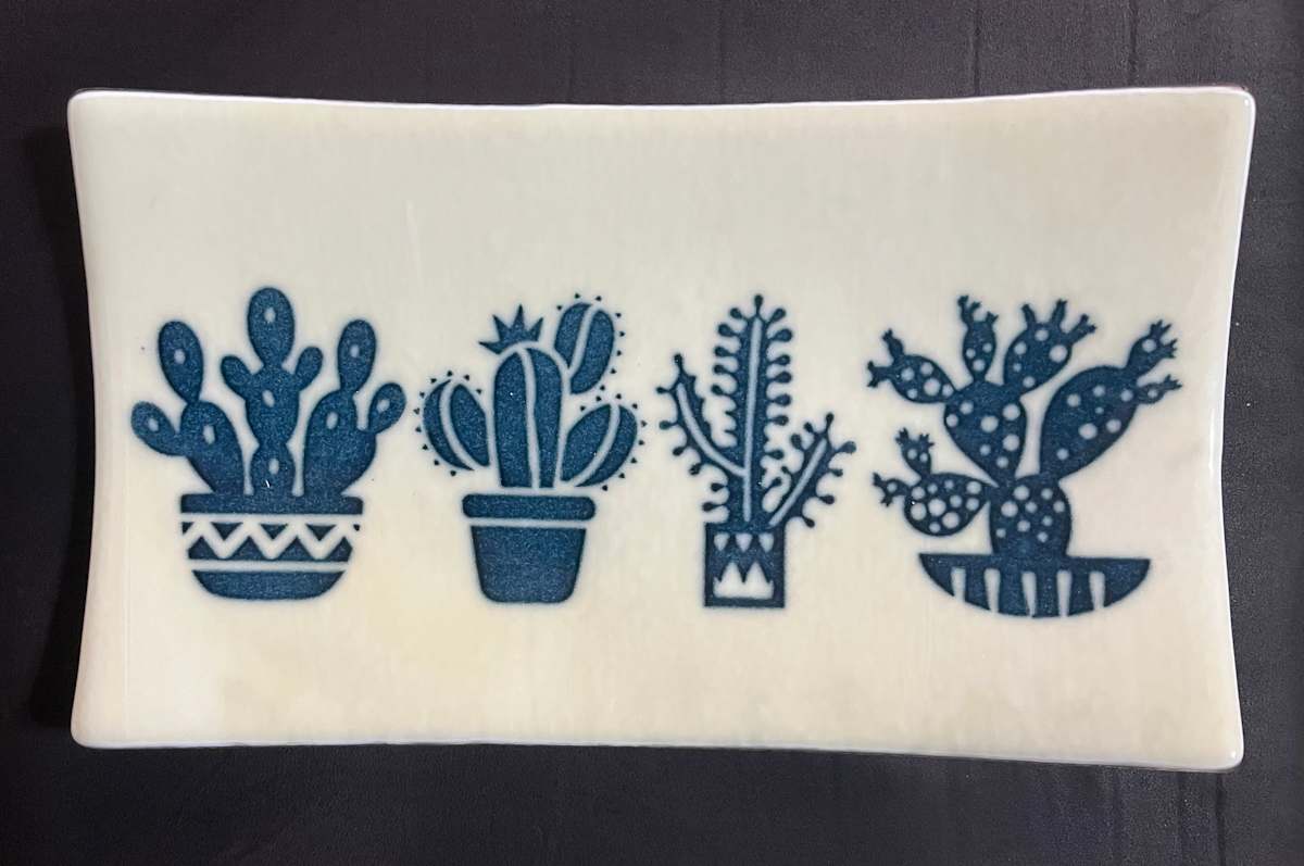 Cactus Garden Plate by Julie Root Sawyer, Image 1.