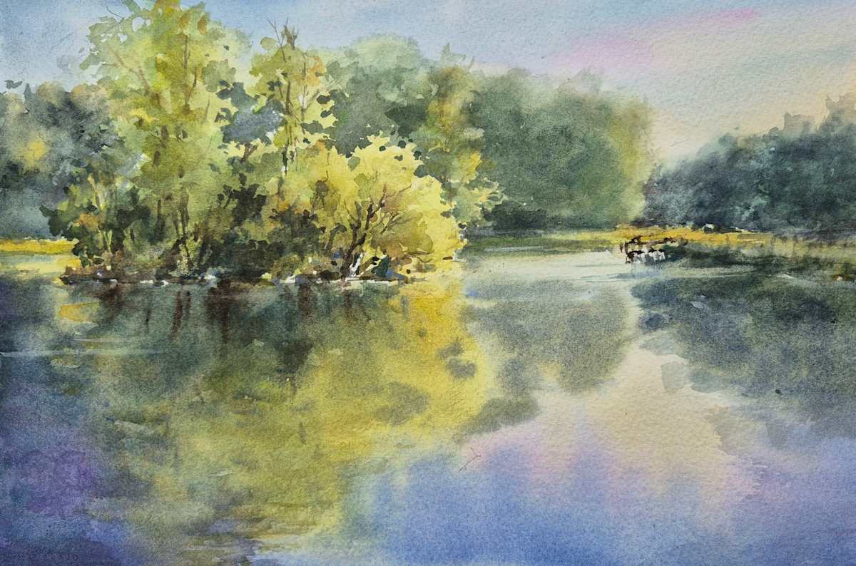 Pond in the morning by Vicky Zhou 