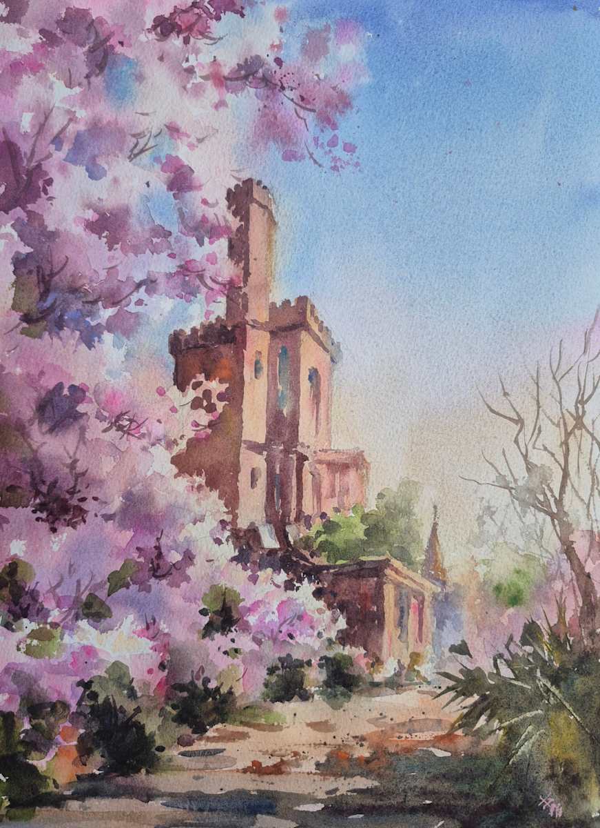 Smithsonian Castle in Spring by Vicky Zhou, Image 1.
