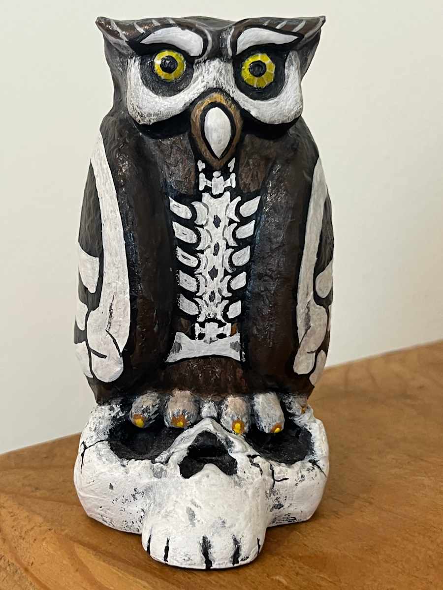 Owl and Raven Sculptures by Thomus Manos, Image 4.