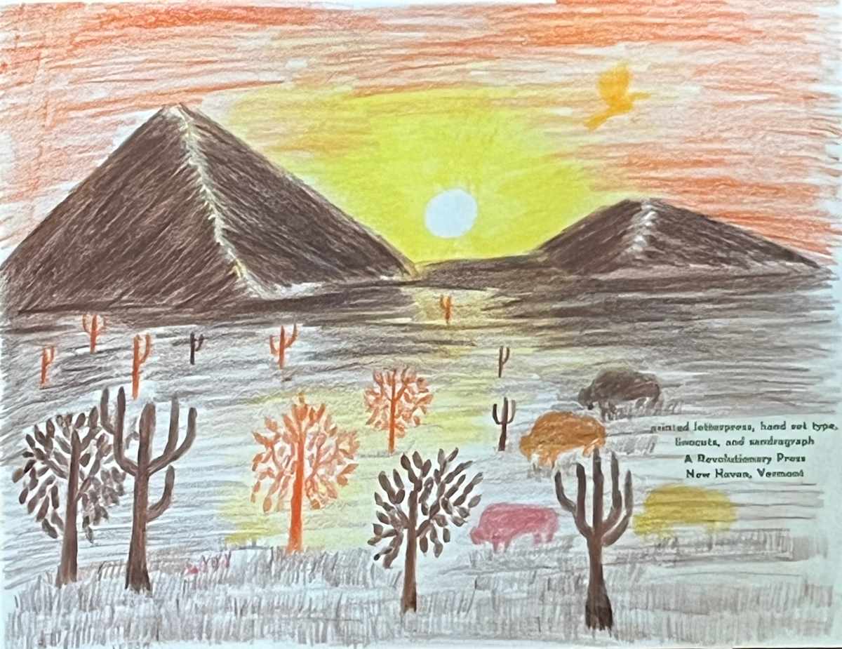 Untitled Landscape on Rabbits of Realness "Writing Space to Heal" Zine Letterpress Print by Spoon Jackson, Image 2.