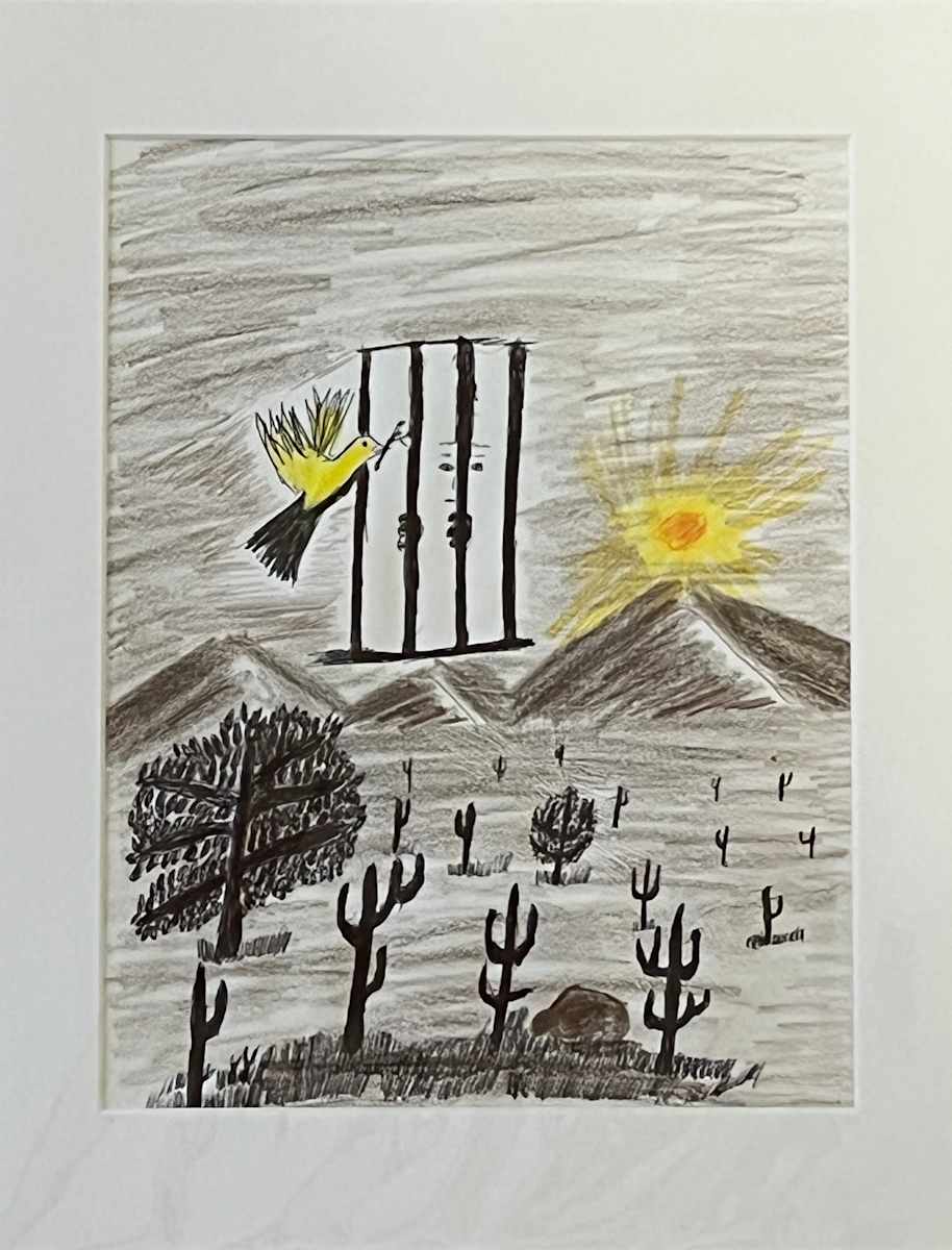 Untitled matted drawing by Spoon Jackson  Image: Spoon Jackson, Untitled