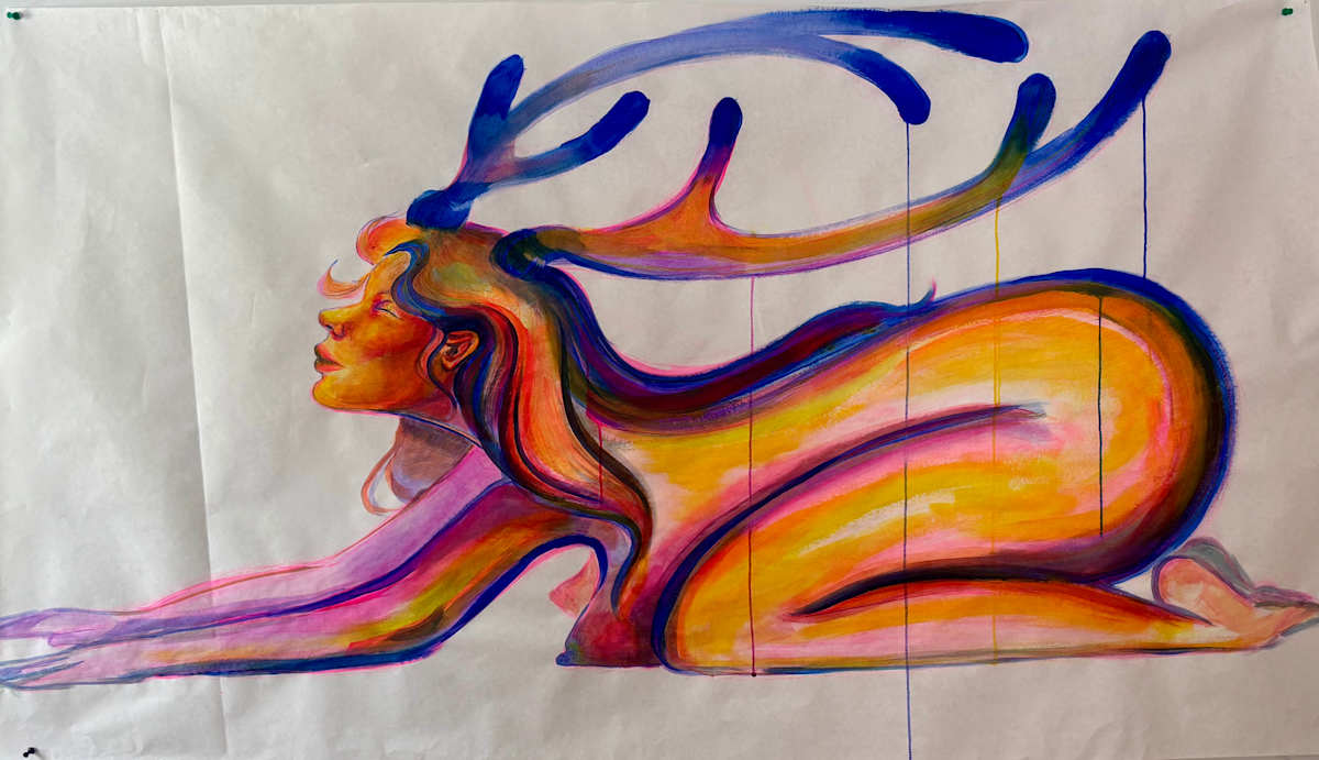 Lady Deer, In Child's Pose by Savannah Sofia 