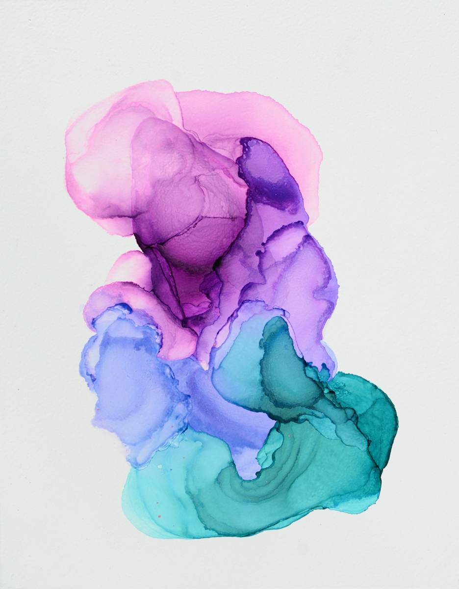 Raggle-Taggle by Angela Corey  Image: "Raggle-Taggle" - Alcohol Ink on White 8x10 Cradle Board