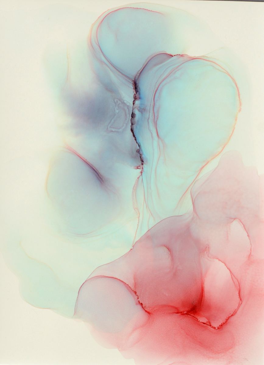 Simplicity by Angela Corey  Image: "Simplicity" - Alcohol Ink Painting on 11x14 Yupo Paper with 16x 20 Matte & Black Frame