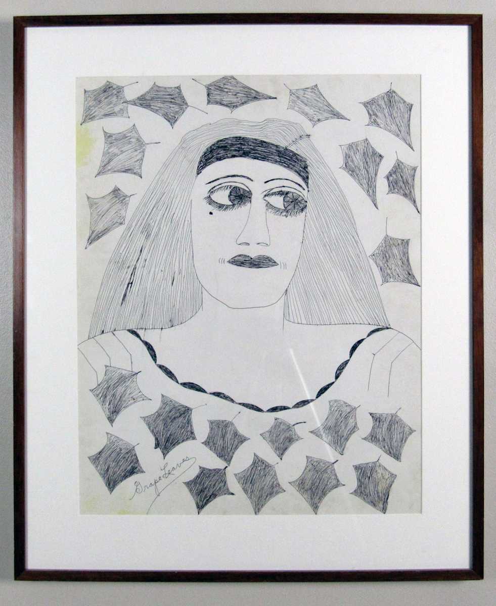 Grape Leaves / White Bird (double sided) by Lee Godie, Image 1.