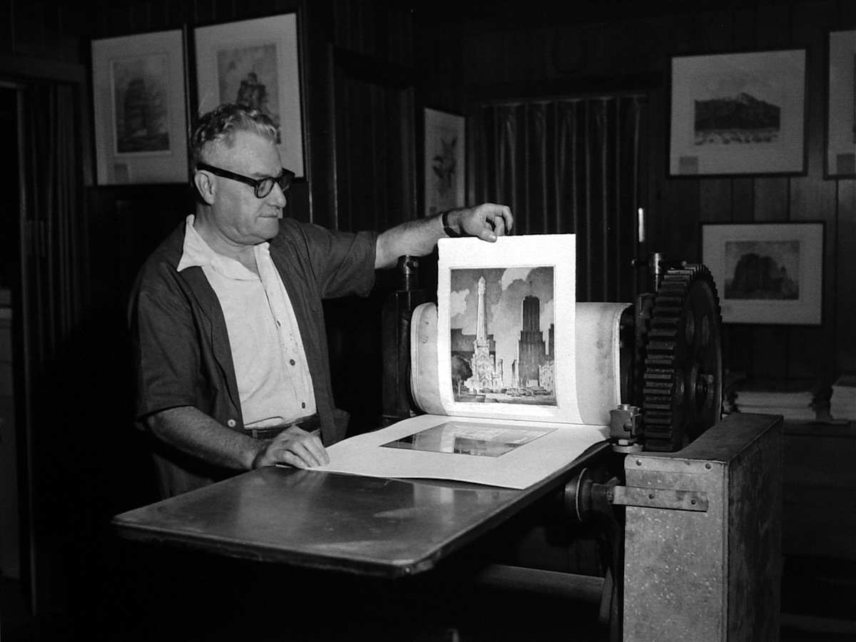 Leon Pescheret in his Studio by Fran Achen, Image 1.