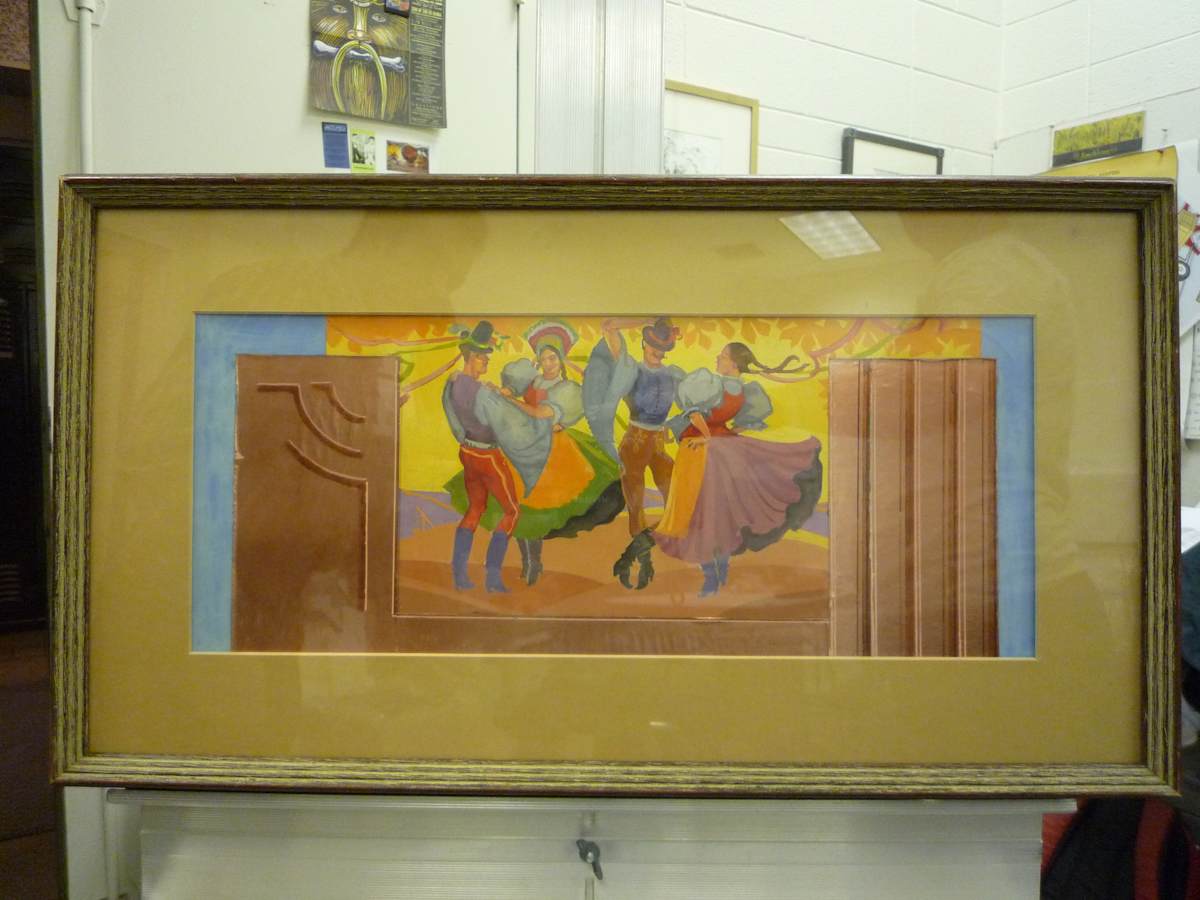 Mural Design (dark frame) by Andrew and Louis Karoly, Szanto, Image 1.