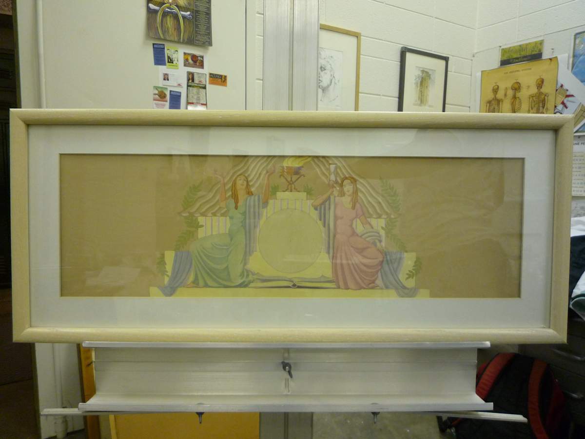 Mural Design (two female figures) by Andrew and Louis Karoly, Szanto, Image 1.