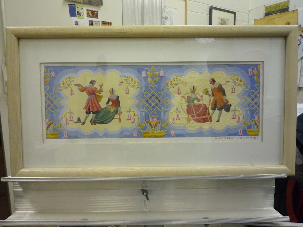 Mural Design (two sets of lovers) by Andrew and Louis Karoly, Szanto, Image 1.