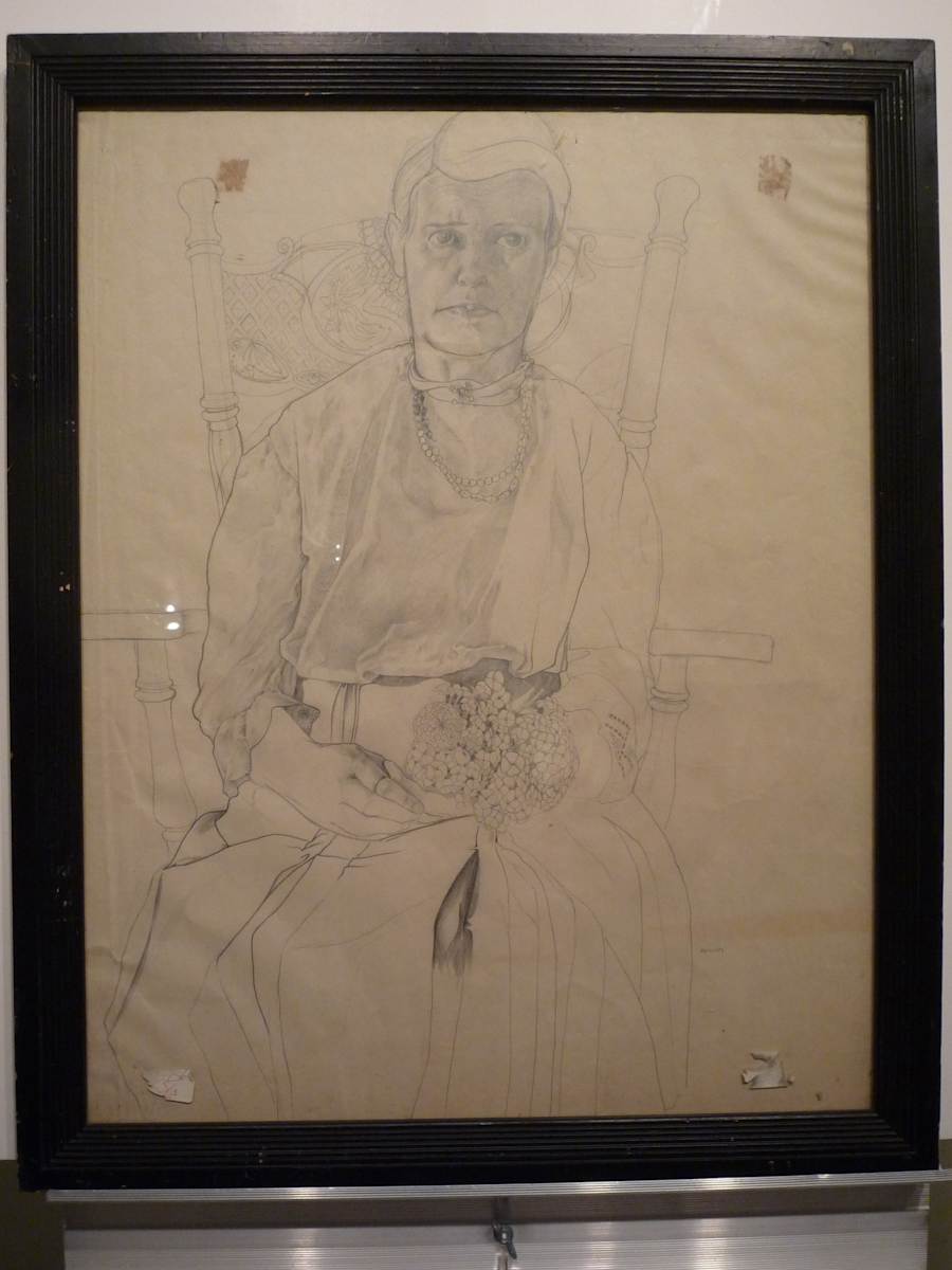 Study - Woman with Flowers by Tom Phillips, Image 1.