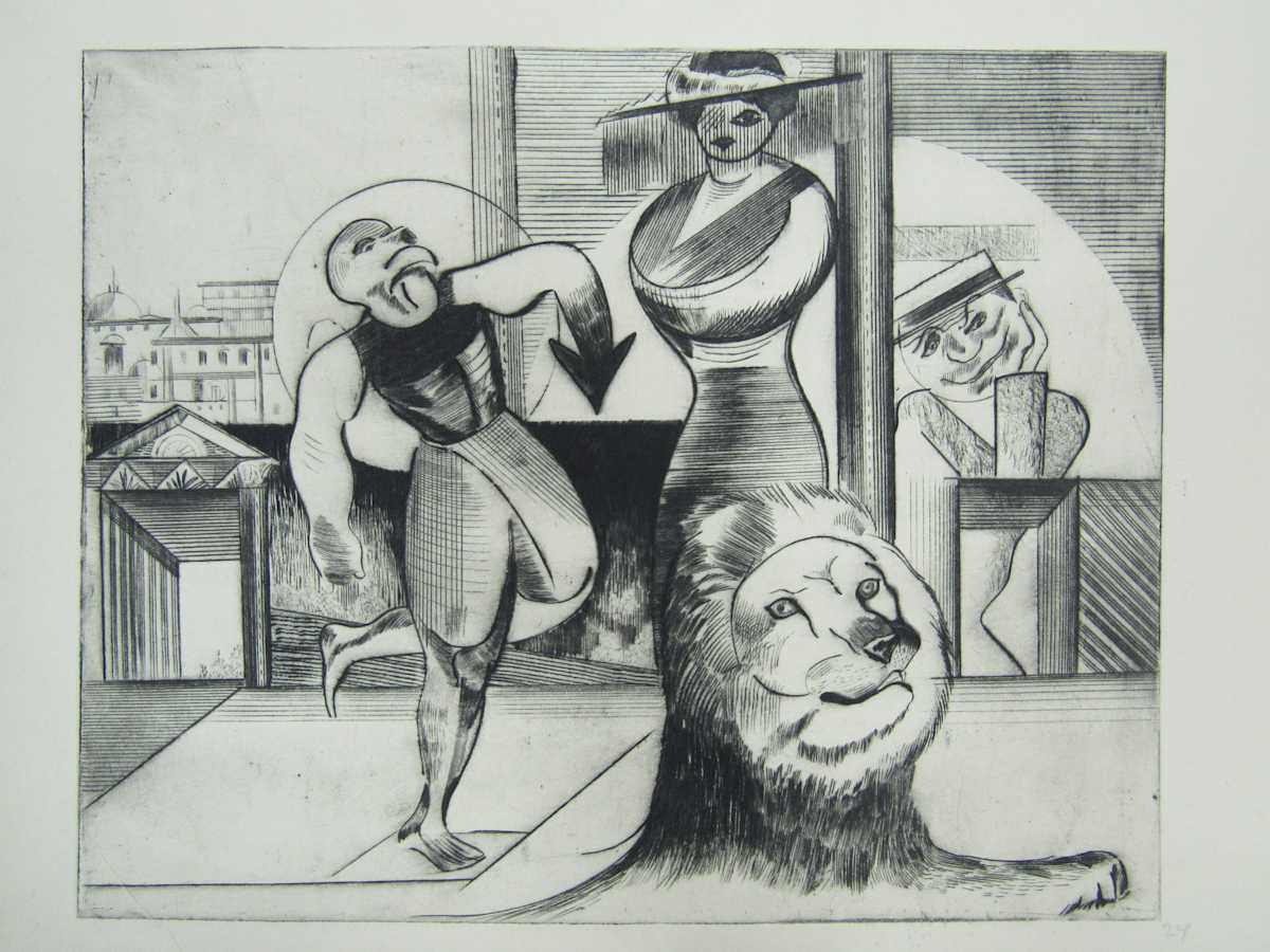Szene mit Löwe (Scene with Lion) by Wilhem Hopfner, Image 1.
