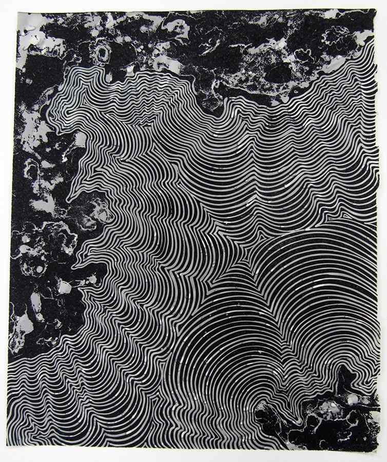 Black Lines On Gray Meteor by Barbara Takenaga, Image 1.