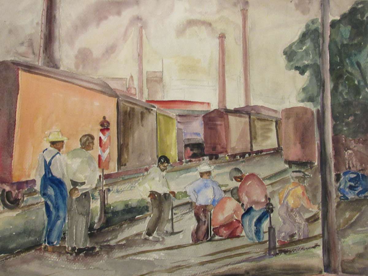 Railroad Workers by Evelyn Guhr Sweeney, Image 1.