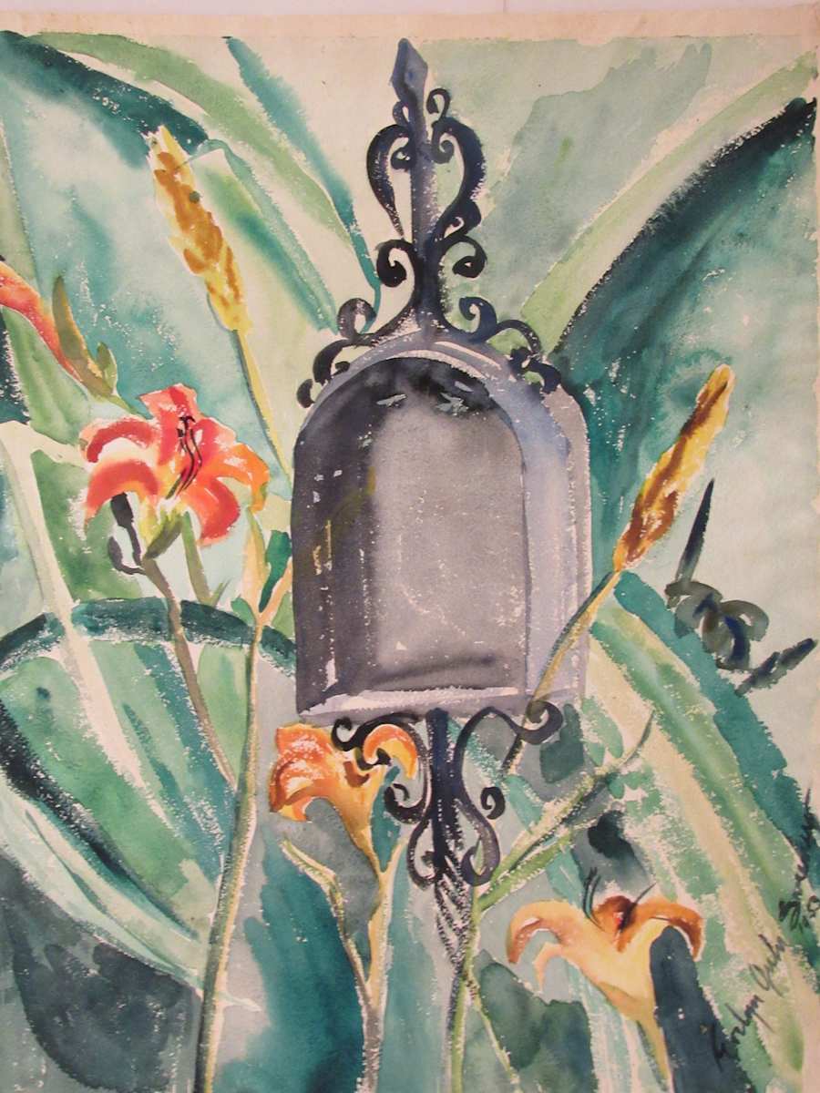 Mailbox with Flowers by Evelyn Guhr Sweeney, Image 1.