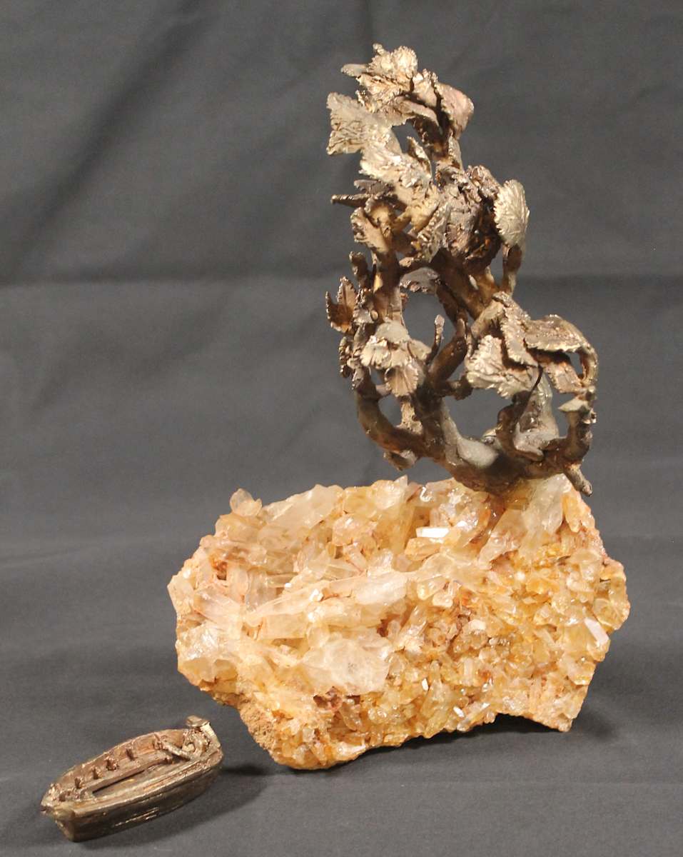 Krummholz  with Boat by Jan Somers  Image: Krummholz is a type of stunted deformed vegetation shaped by external forces. The boat is a form of Japanese row boat