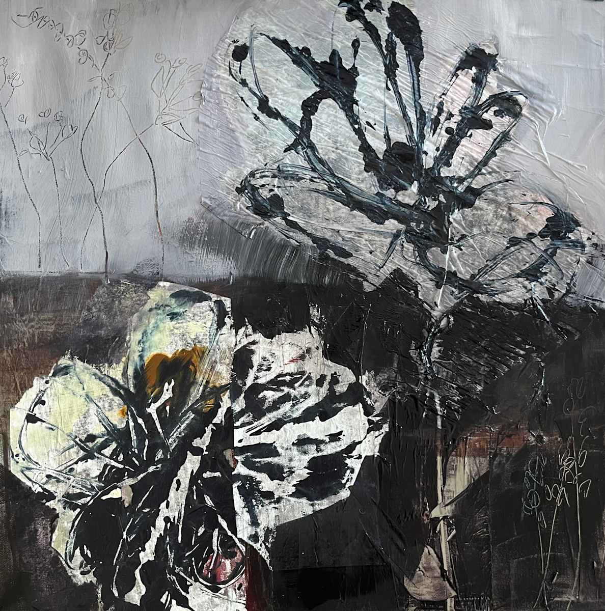 Faded Beauty by Patricia Coughlin  Image: The juxtaposition of flowers with neutrals is striking to me.
