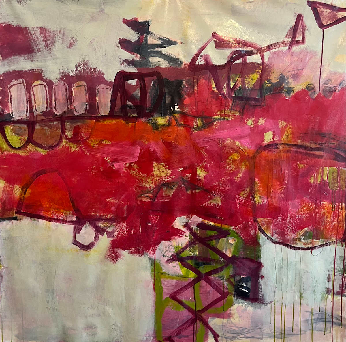 A tangle and a thicket by Patricia Coughlin  Image: a large abstract painting with countless layers