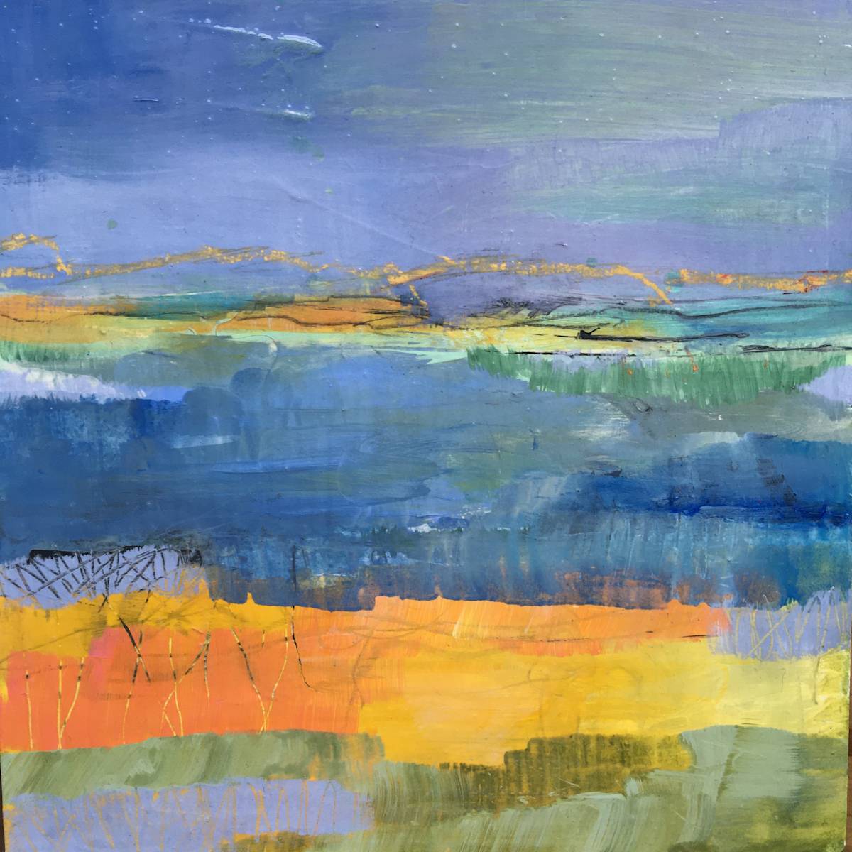 periwinkle by Patricia Coughlin  Image: early experiment on board - found I loved the surface