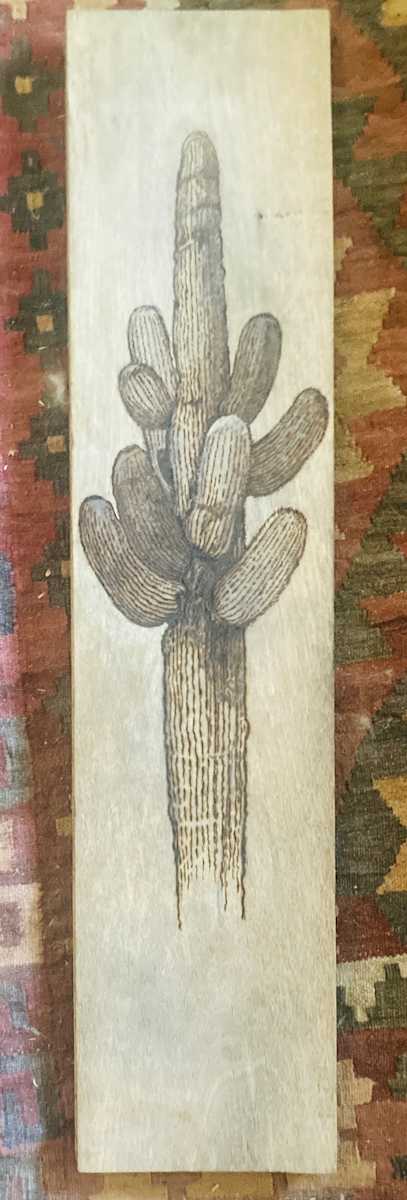 Sabino Redux by Heart of the Sun Gallery  Image: pyrography on repurposed furniture Joseph Marshall 2023