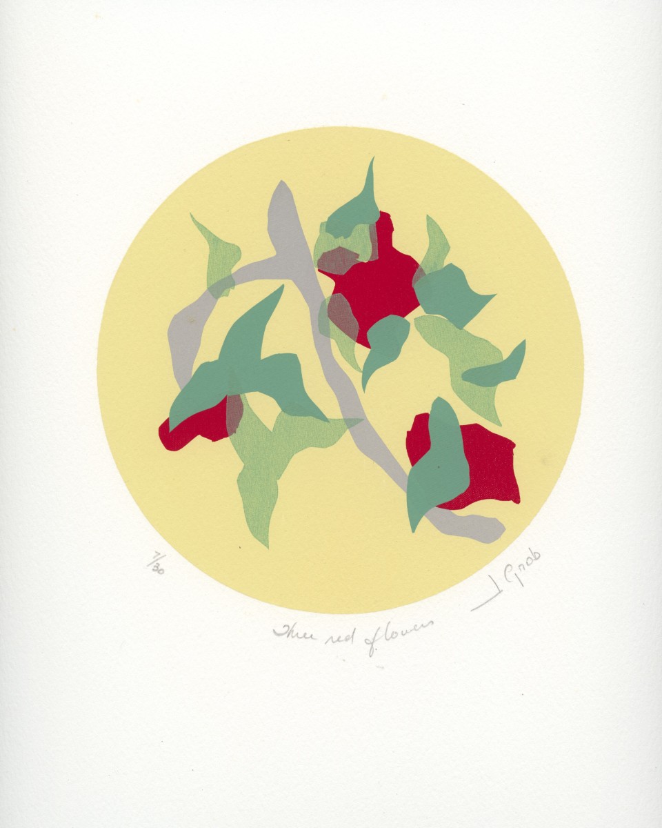Three Red Flowers by J. Gnob by Joe Borg 