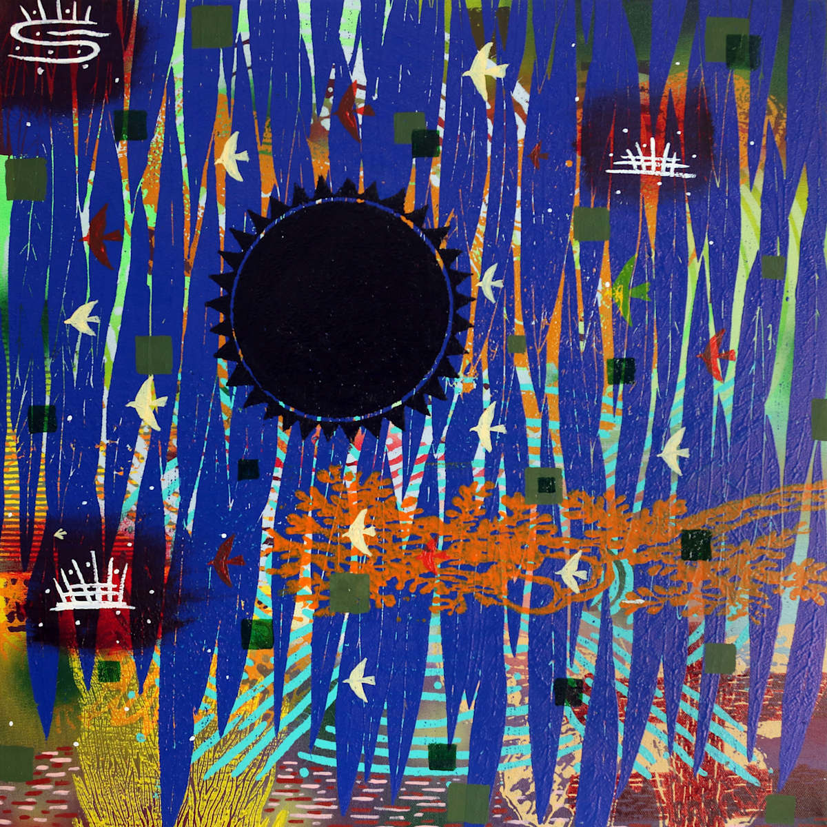 Eclipse with Blue Willows by Francis Pavy 