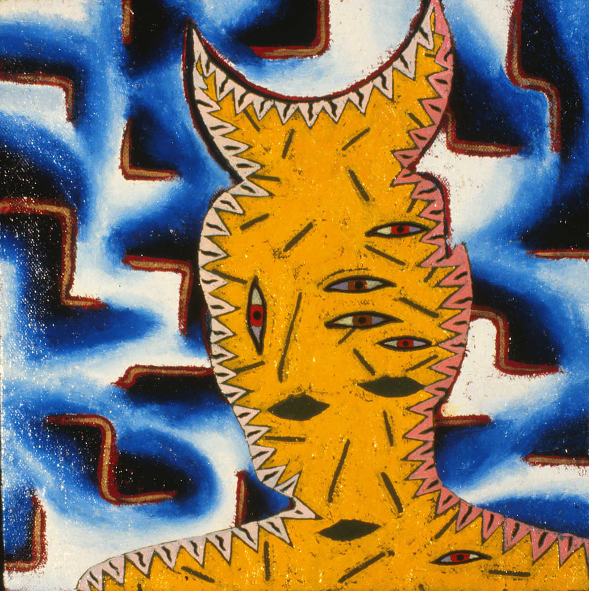 Yellow and Blue Moon Head by Francis Pavy, Image 1.