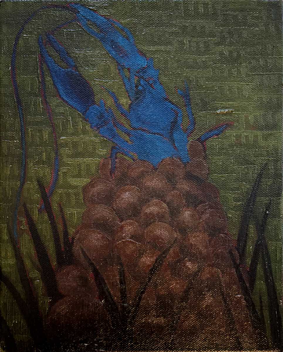 Blue Crawfish at night by Francis Pavy 