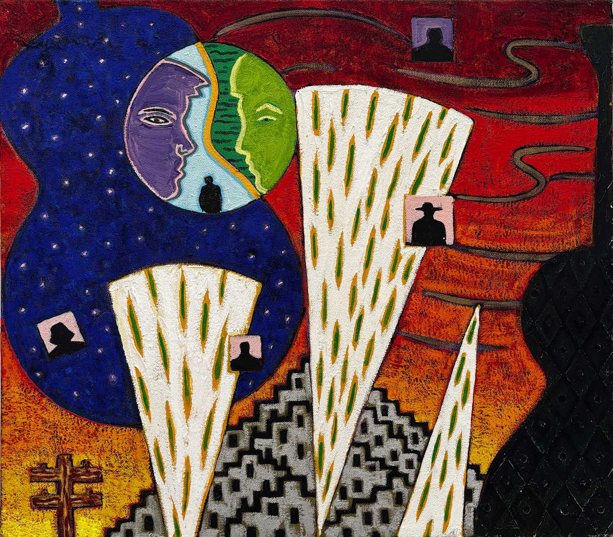 Red Sunset with Rays and Silver City by Francis Pavy, Image 1.