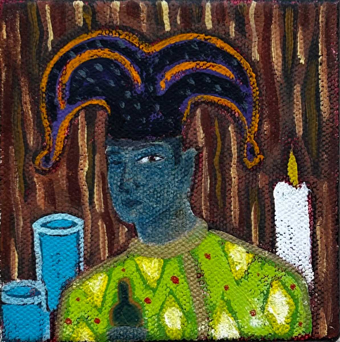 Blue Jester Drinking by Francis Pavy, Image 1.