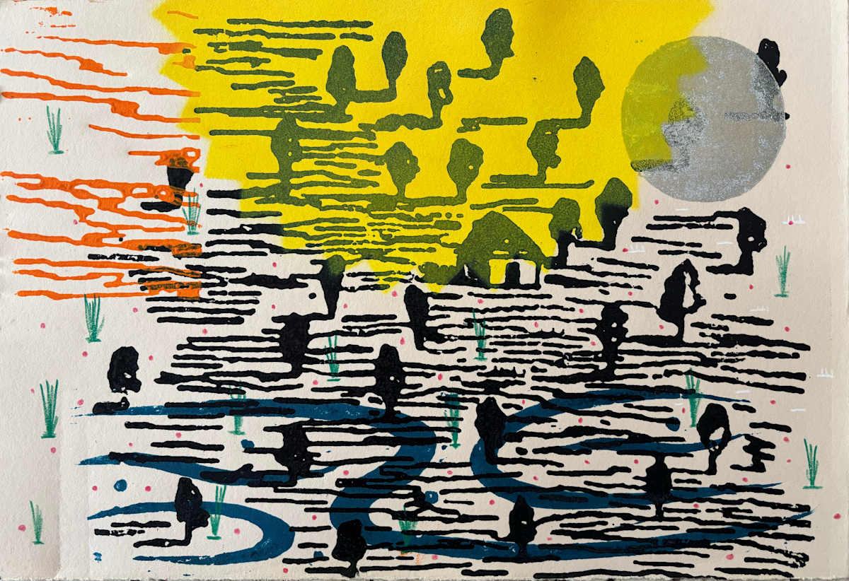Landscape with Sun and Moon by Francis Pavy, Image 1.