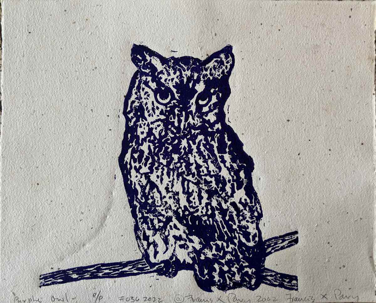 Purple Owl by Francis Pavy 