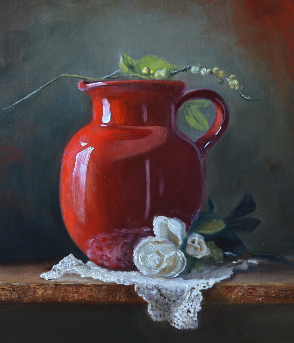 Cherry Red Pitcher by Susan Martin Spar 