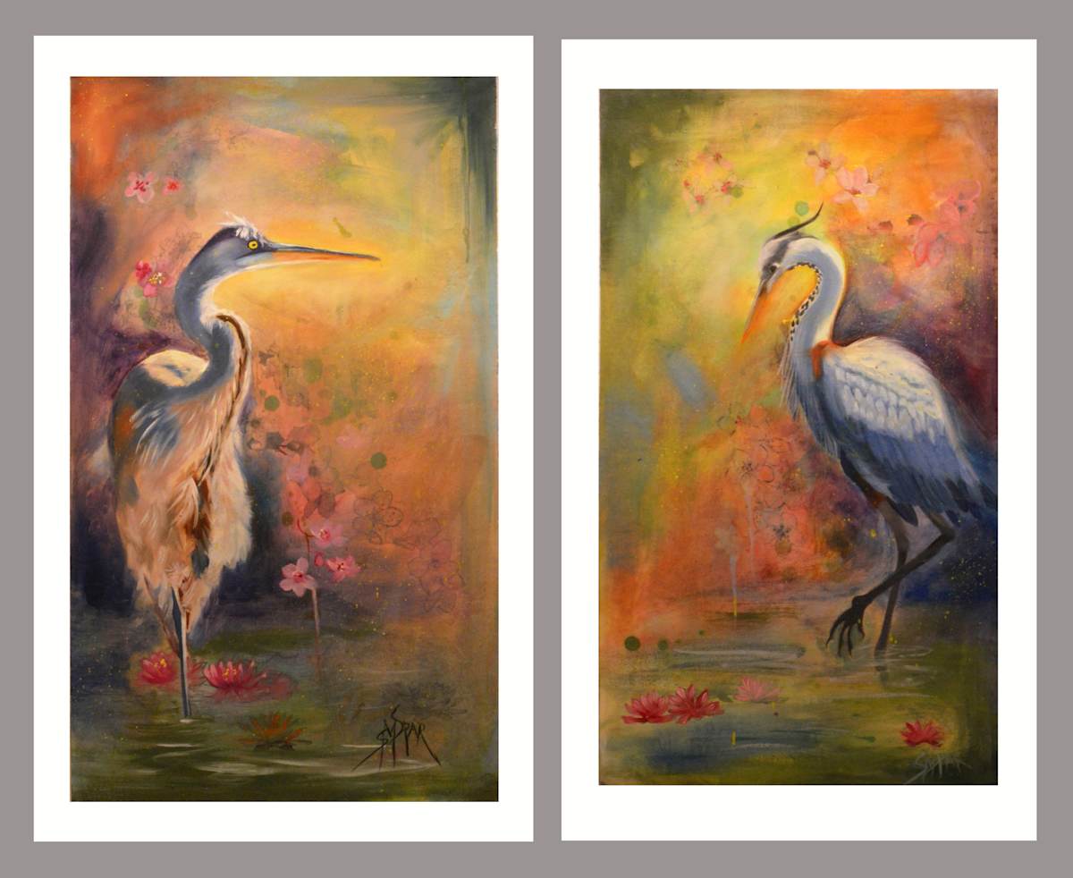 Blue Heron One and Two by Susan Martin Spar, Image 1.