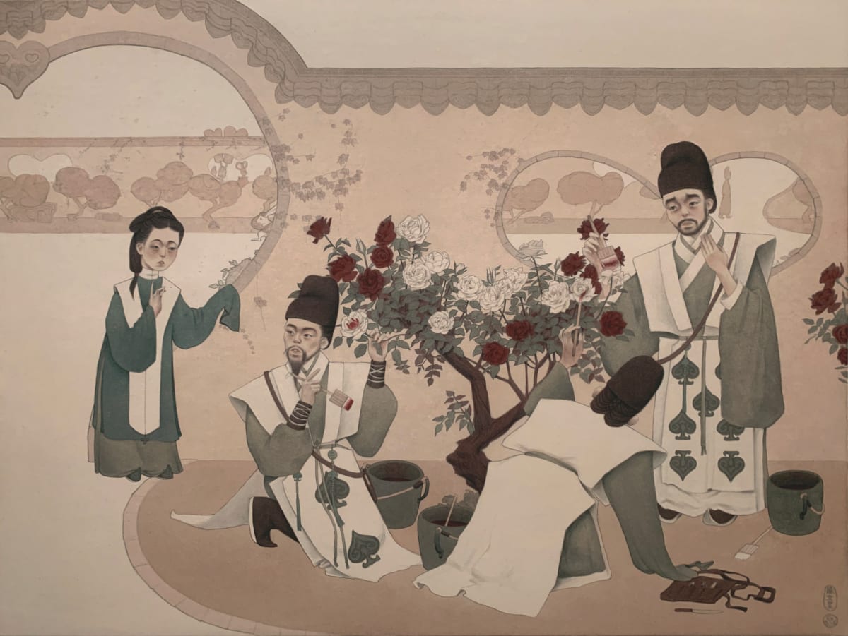 Painting roses by Lihao Lu 