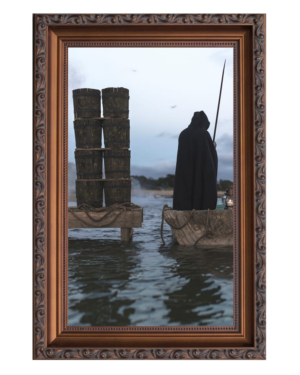 VIII - Eight of Cups - Minor Arcana - 24kt Gold Leaf Embellished by Nicolas Bruno, Image 1.