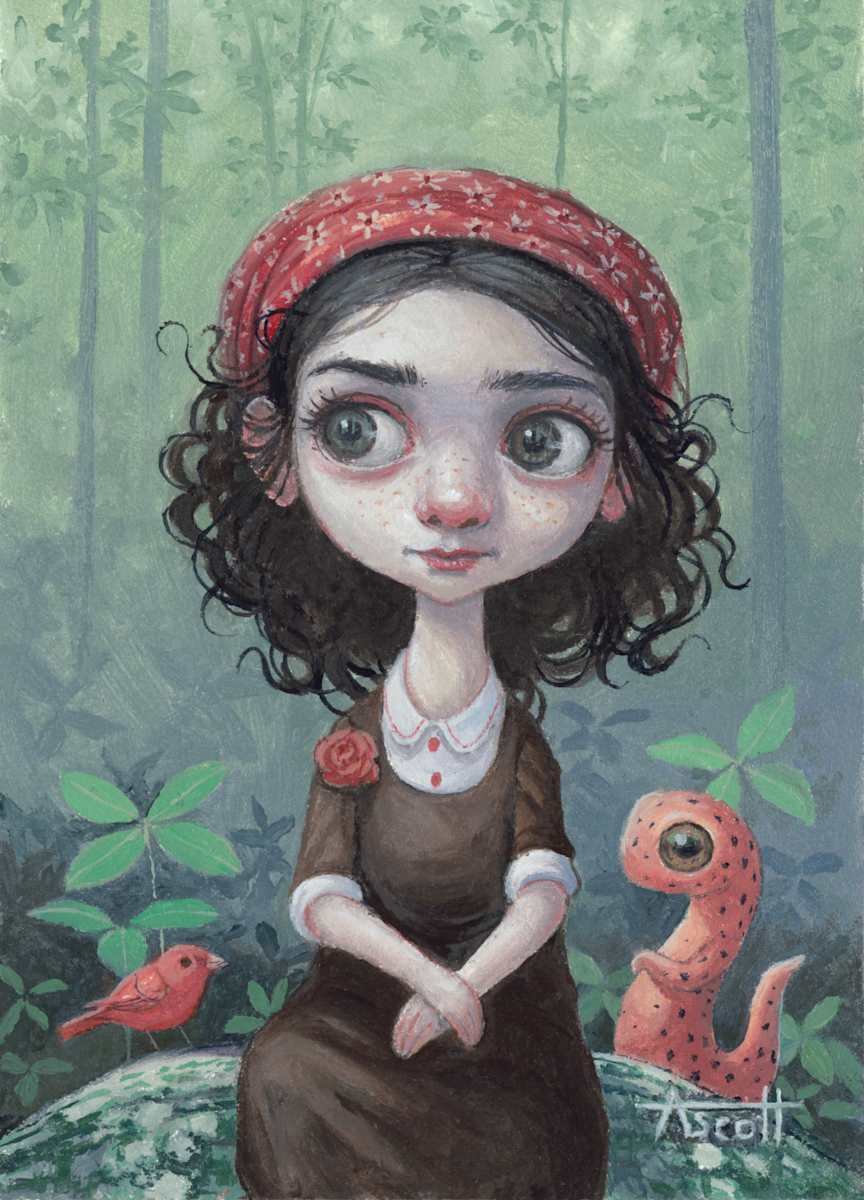 Girl With a Red Scarf by Thomas Ascott, Image 1.