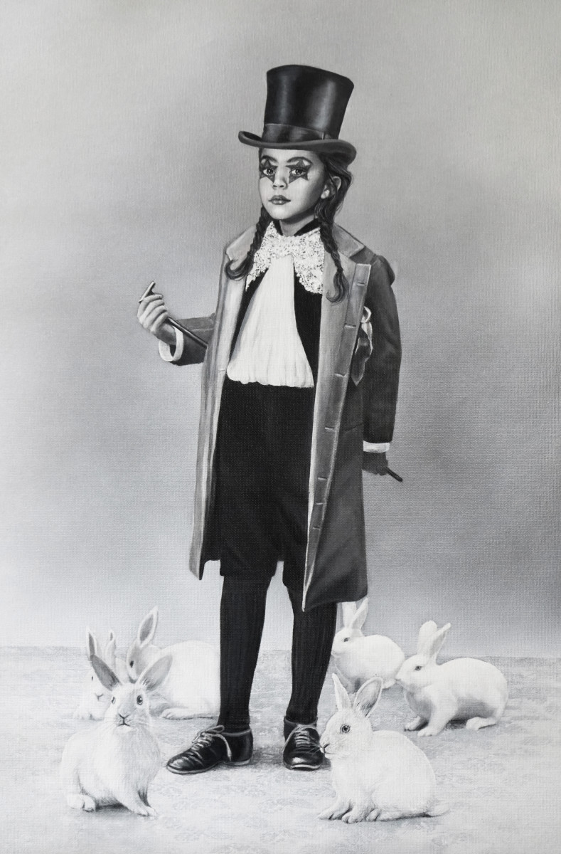 Girl and Rabbits by Zoé Byland 