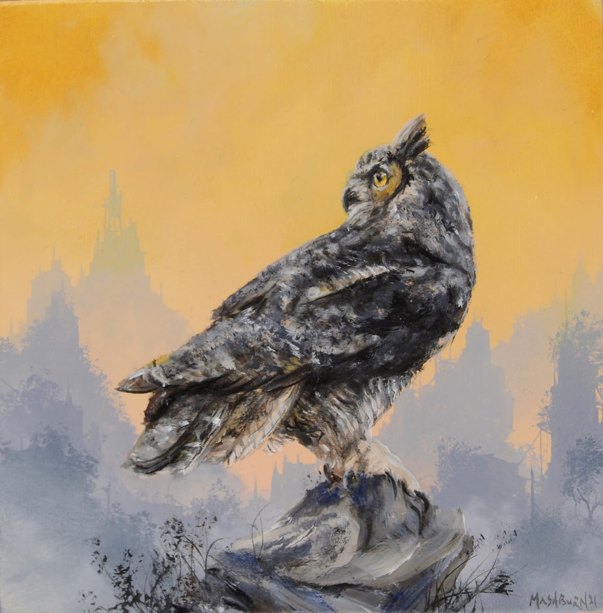 Great Horned Study #1 by Brian Mashburn 