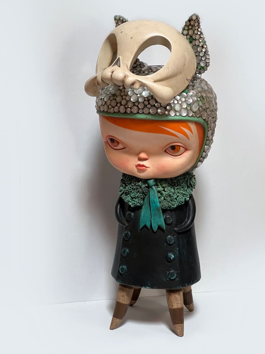 Flora Lizzie with Skull Mask by Kathie Olivas 