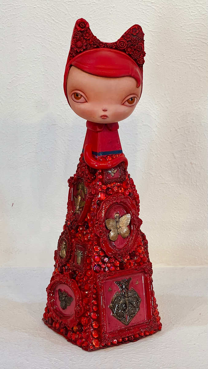 2 Faced Red Encrusted Ashley by Kathie Olivas, Image 2.