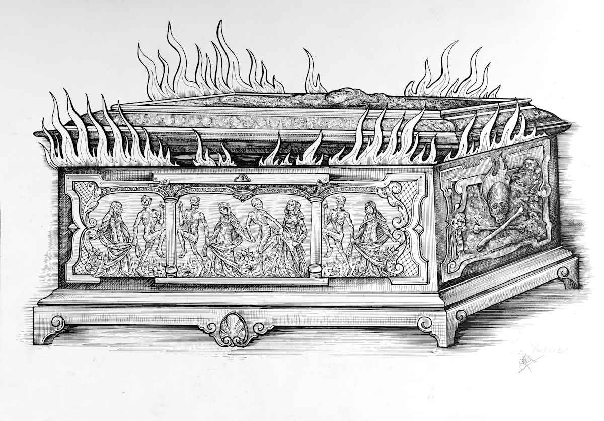 Pandora's box (Homage of “Danse macabre des femmes” by Guyot Marchant 1491) by Myriam Black, Image 1.