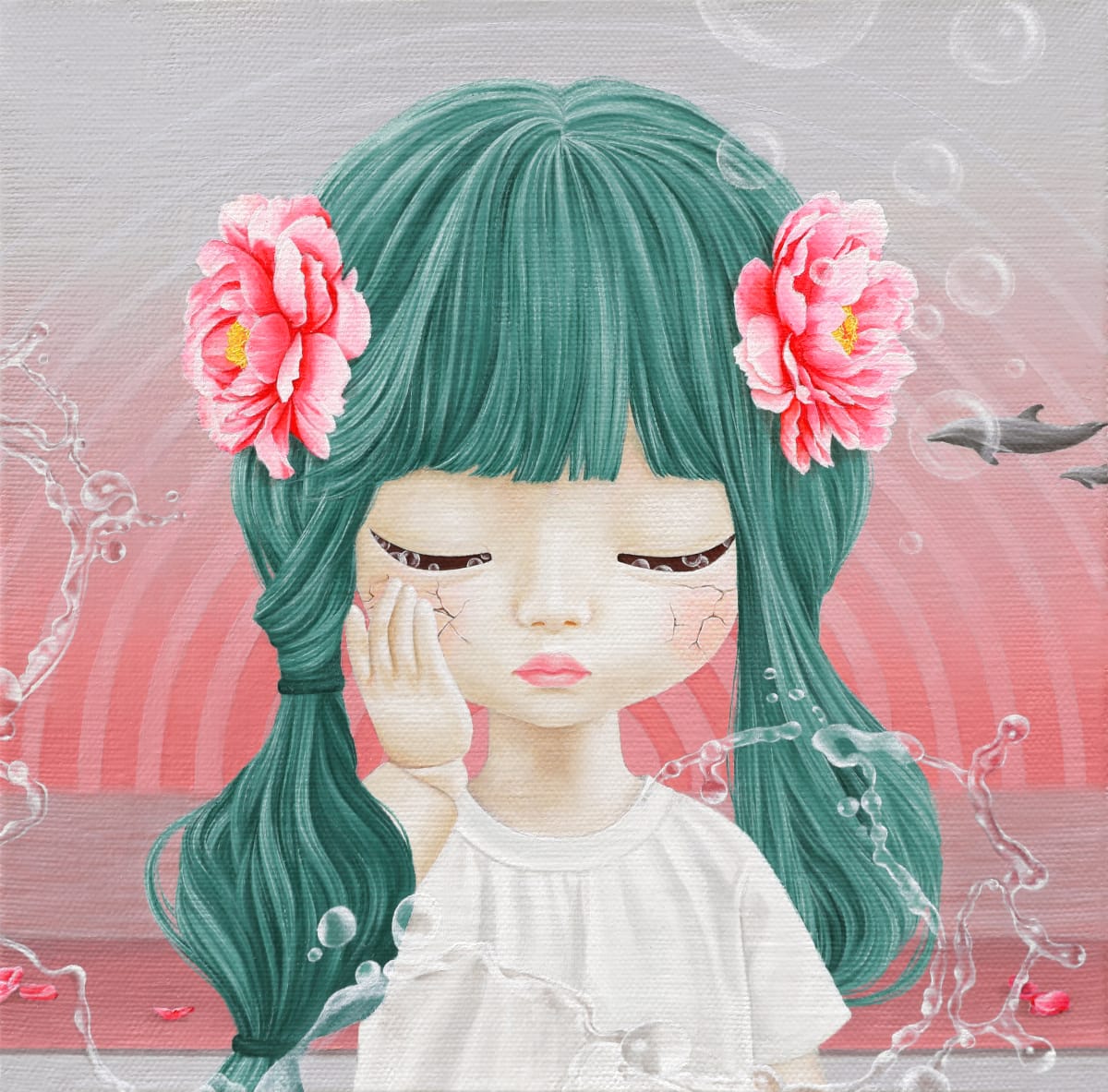 Peony blossoms by Li Shanmei 