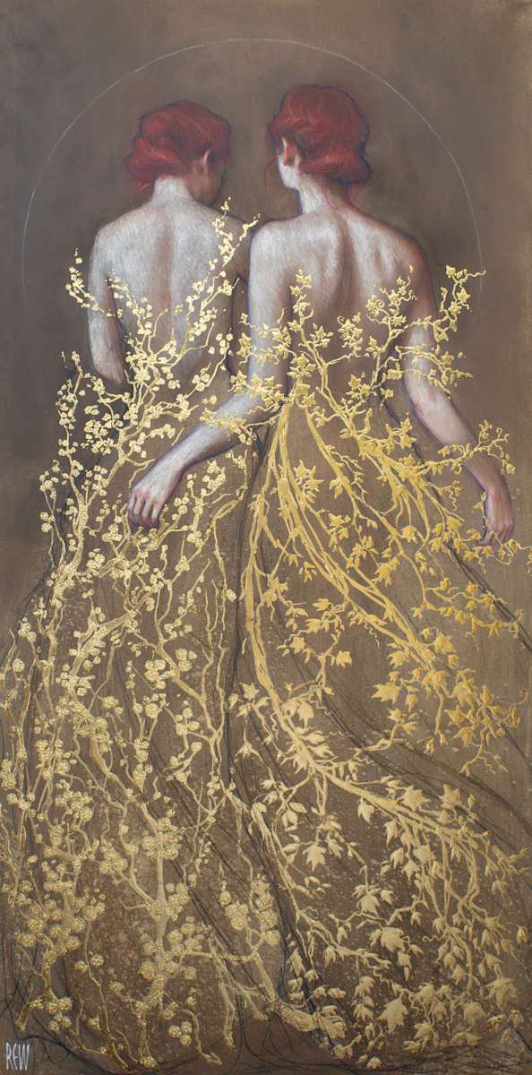 Plum Blossom and Ivy Leaves by Stephanie Rew, Image 1.