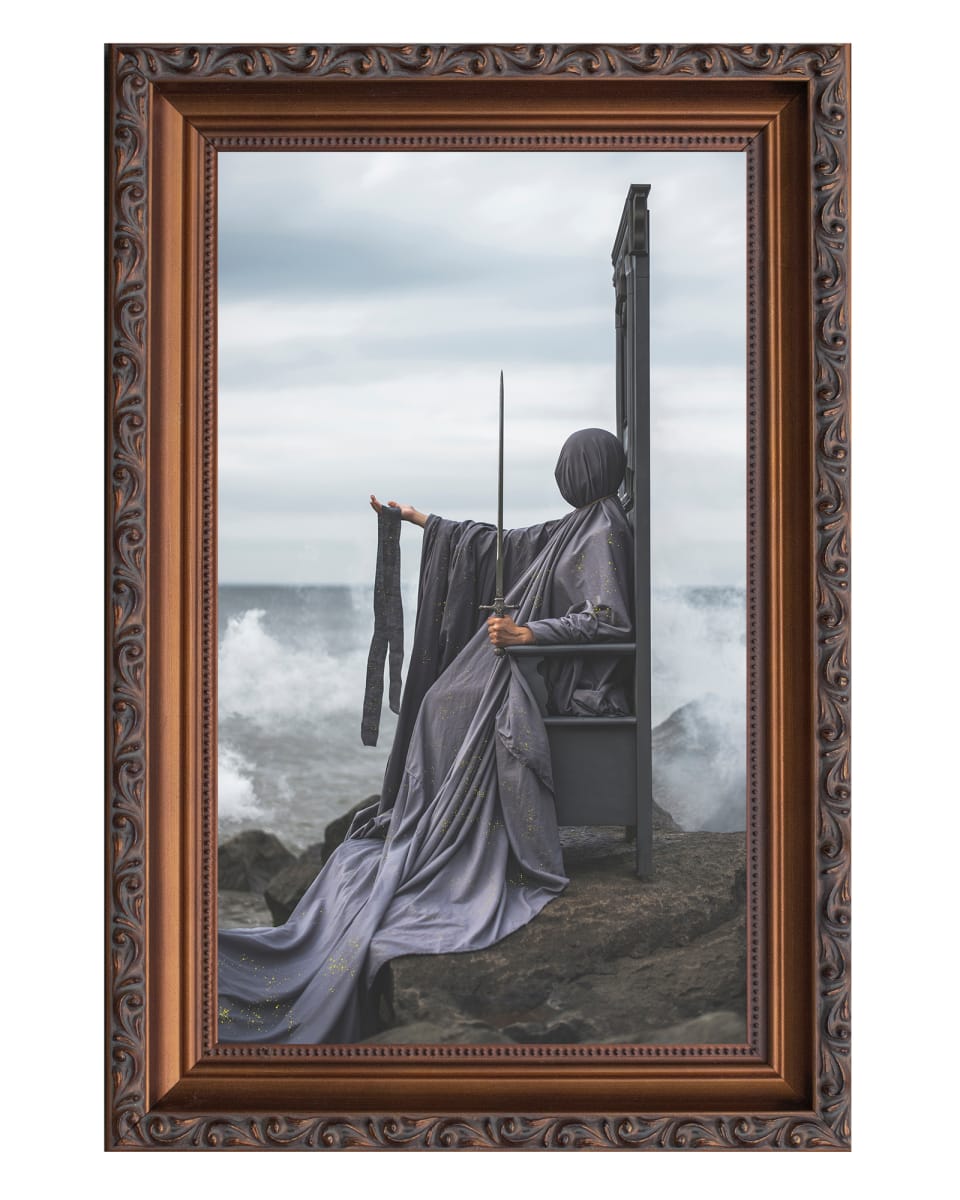 Queen of Swords - Minor Arcana - 24kt Gold Leaf Embellished by Nicolas Bruno, Image 1.